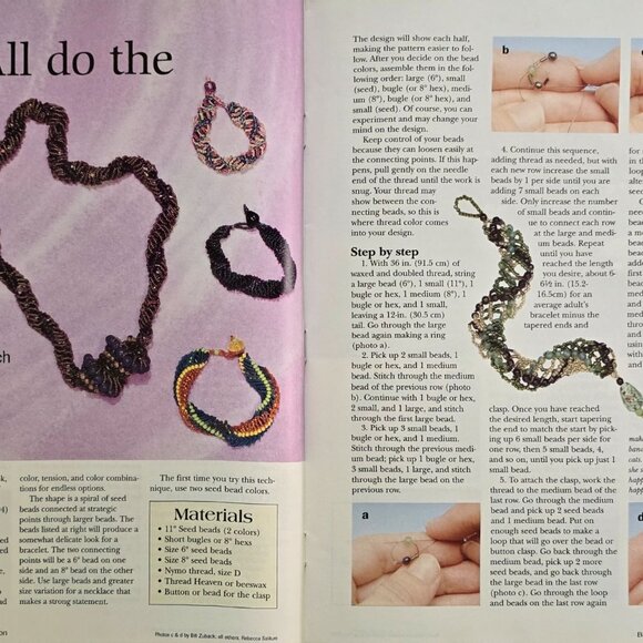 Bead And Button Magazine April 1998 Brick Stitch Sculpturs To Weave - Picture 7 of 16